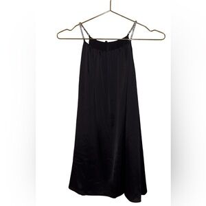 Michael Kors Black Rhinestone Spaghetti Strap Keyhole Top Size Large NWT P2P 22”